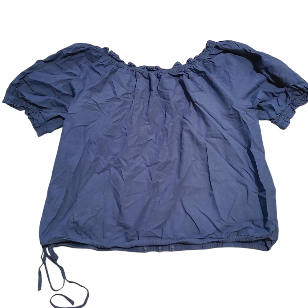 NYGARD blue peasant top waist tie L - Picture 5 of 5